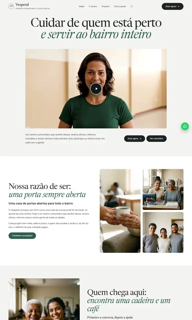 Prévia do modelo Vesperal V para ONGs e Instituições