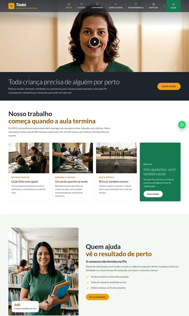 Prévia do modelo Timbó V para ONGs e Instituições