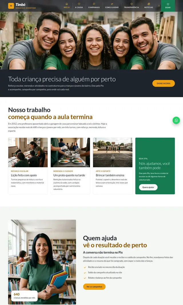 Prévia do modelo Timbó para ONGs e Instituições