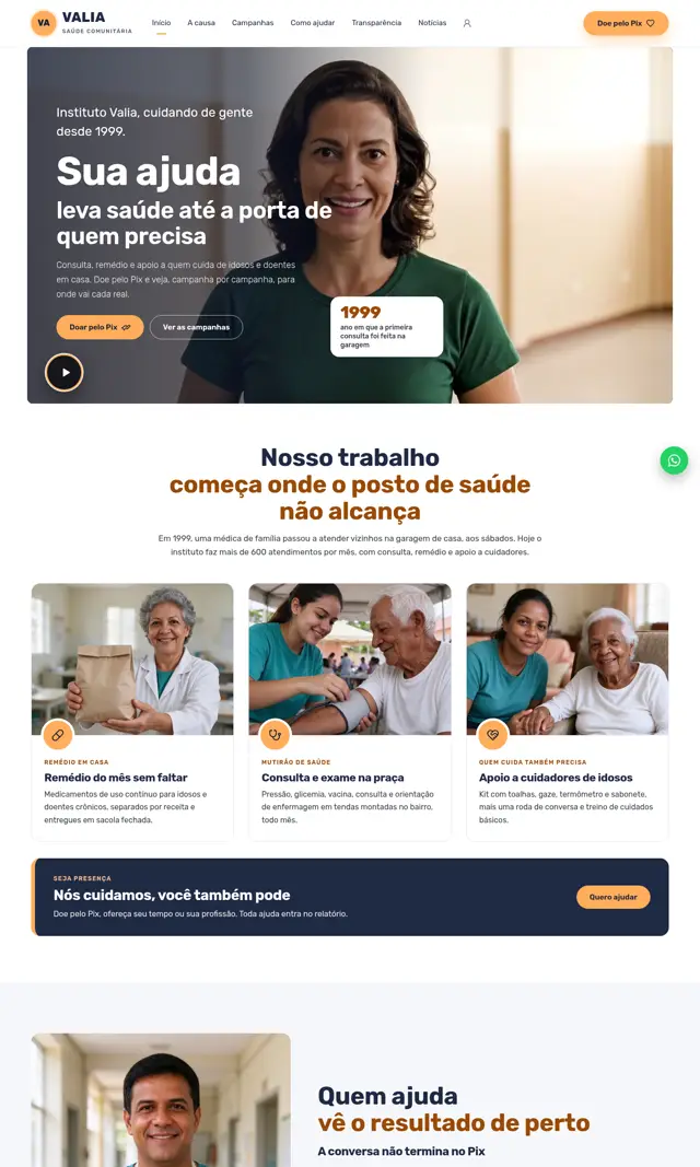 Prévia do modelo Valia V para ONGs e Instituições