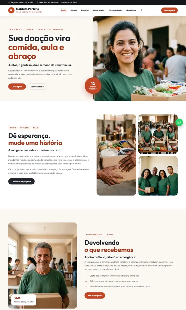 Prévia do modelo Partilha para ONGs e Instituições