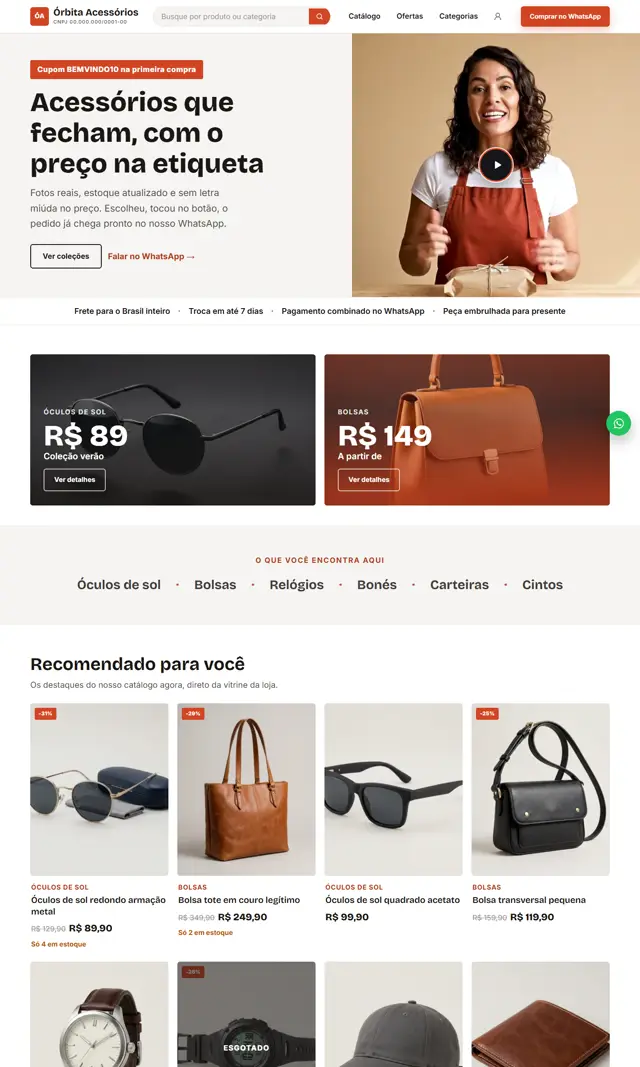 Prévia do modelo Órbita V para Loja Virtual