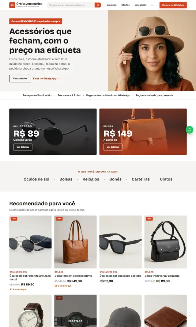 Prévia do modelo Órbita para Loja Virtual