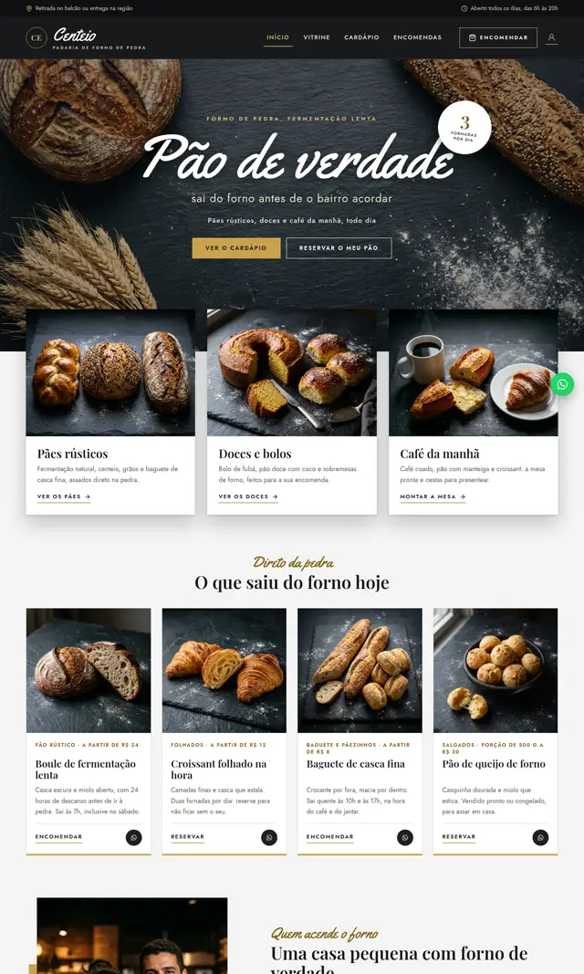 Prévia do modelo Centeio para Restaurantes e Alimentação