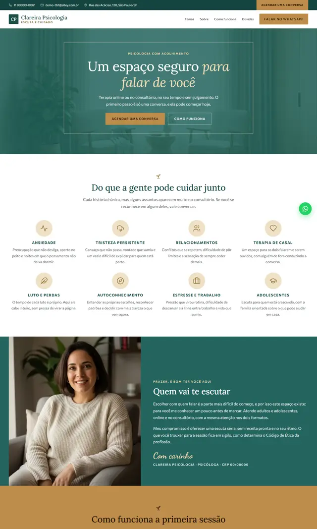 Prévia do modelo Clareira para Psicólogos e Terapeutas