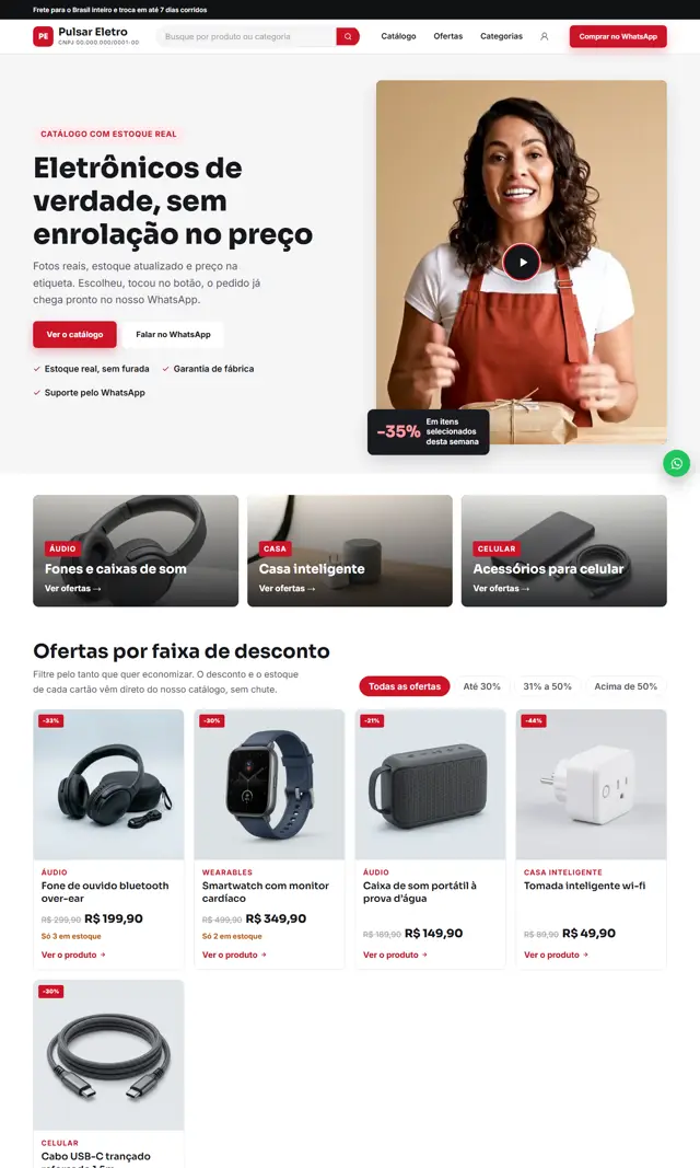 Prévia do modelo Pulsar V para Loja Virtual