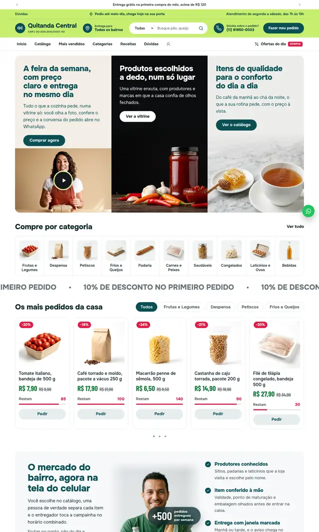 Prévia do modelo Quitanda V para Loja Virtual