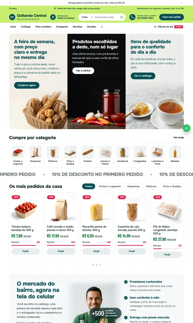 Prévia do modelo Quitanda para Loja Virtual
