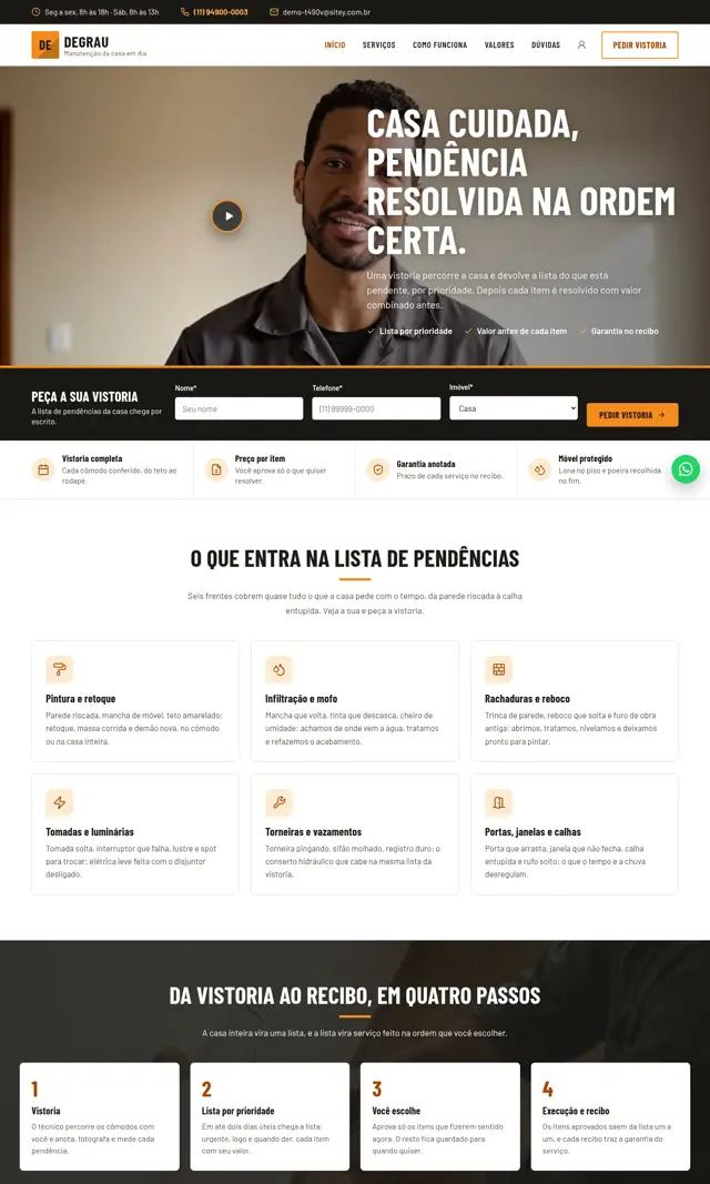 Prévia do modelo Degrau V para Reparos Residenciais
