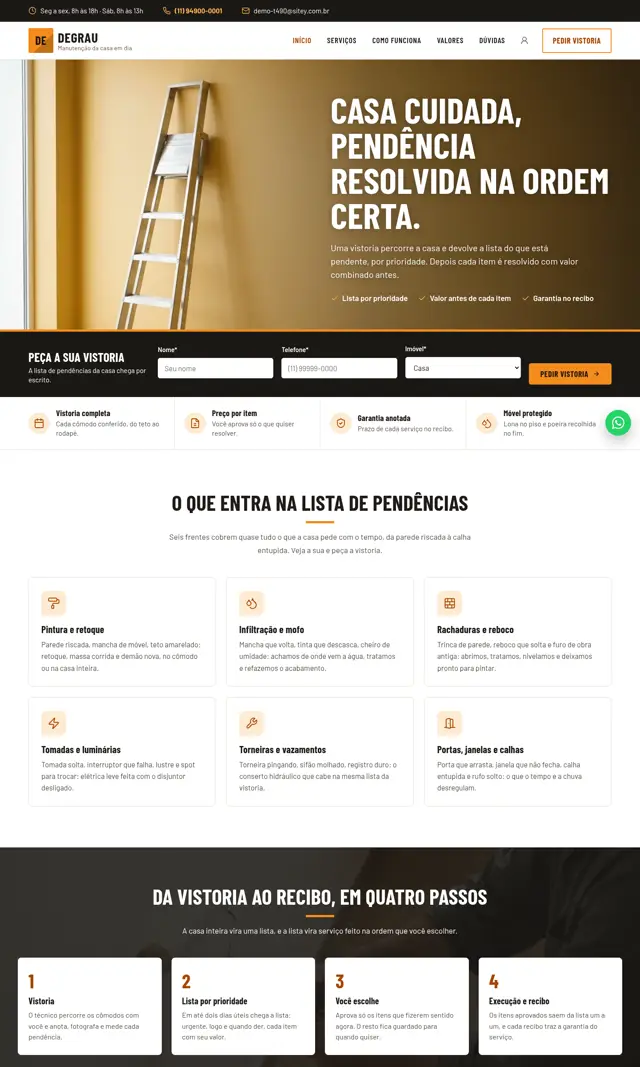 Prévia do modelo Degrau para Reparos Residenciais