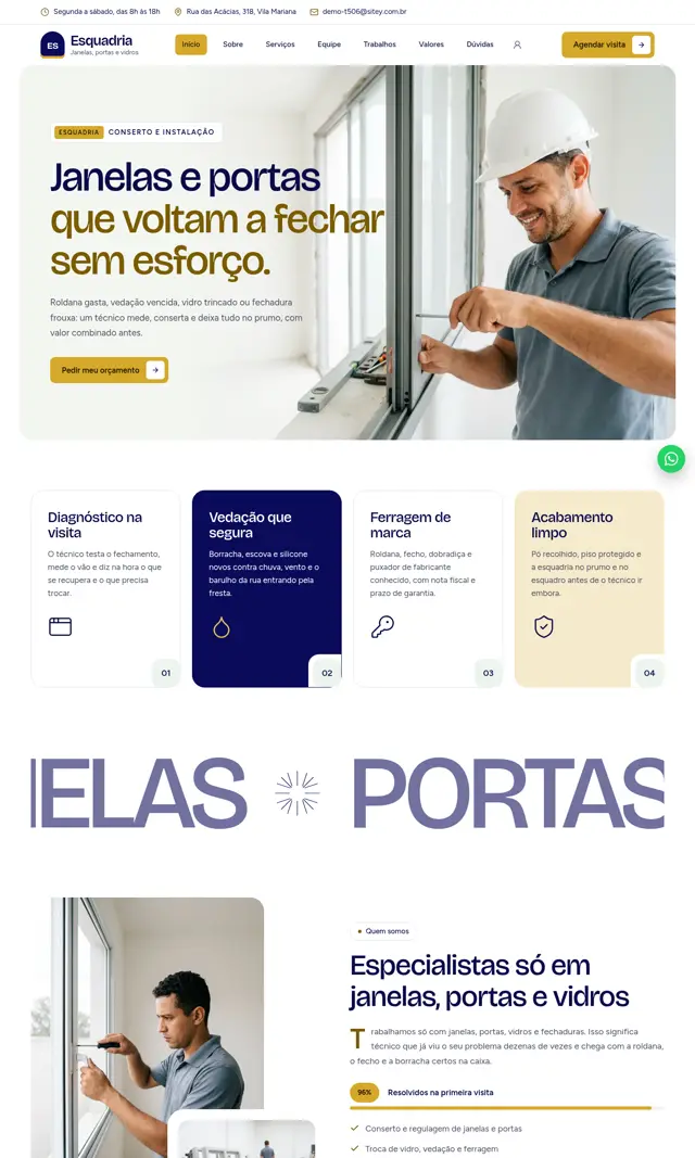 Prévia do modelo Esquadria para Reparos Residenciais