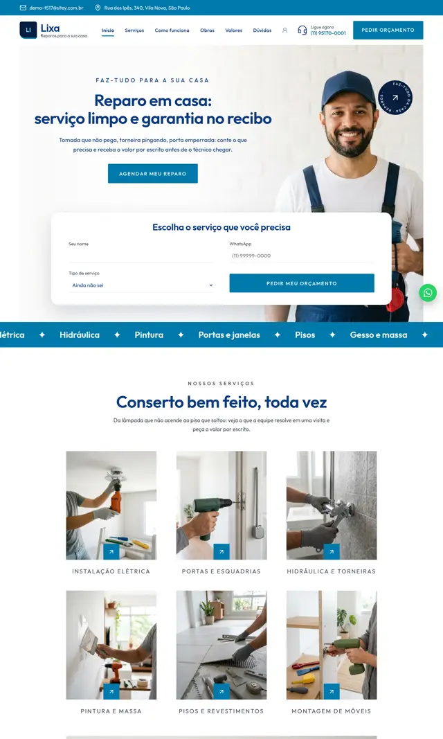 Prévia do modelo Lixa para Reparos Residenciais