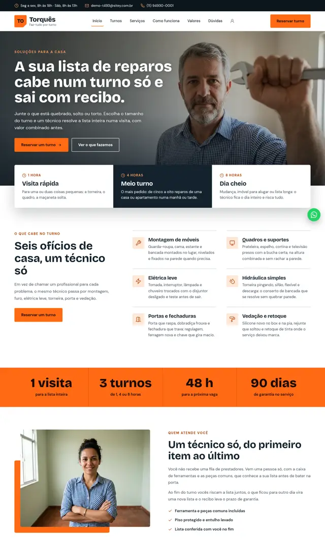 Prévia do modelo Torquês para Reparos Residenciais