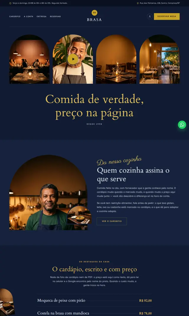 Prévia do modelo Brasa V para Restaurantes e Alimentação