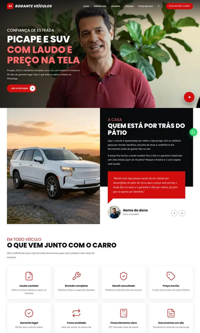 Prévia do modelo Rodante V para Automóveis e Concessionárias