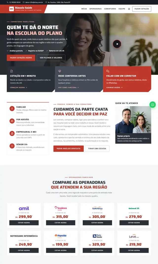 Prévia do modelo Bússola V para Corretora Saúde