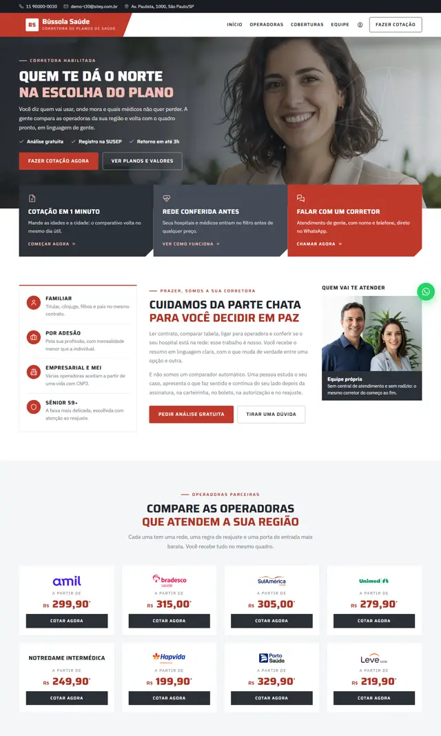 Prévia do modelo Bússola para Corretora Saúde