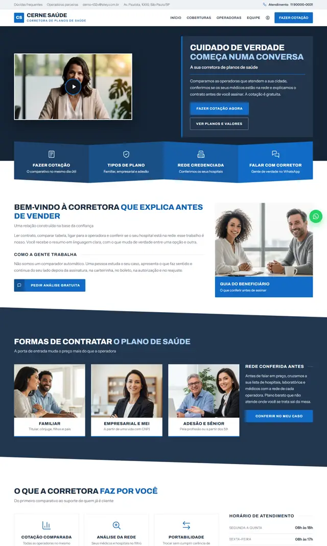 Prévia do modelo Cerne V para Corretora Saúde