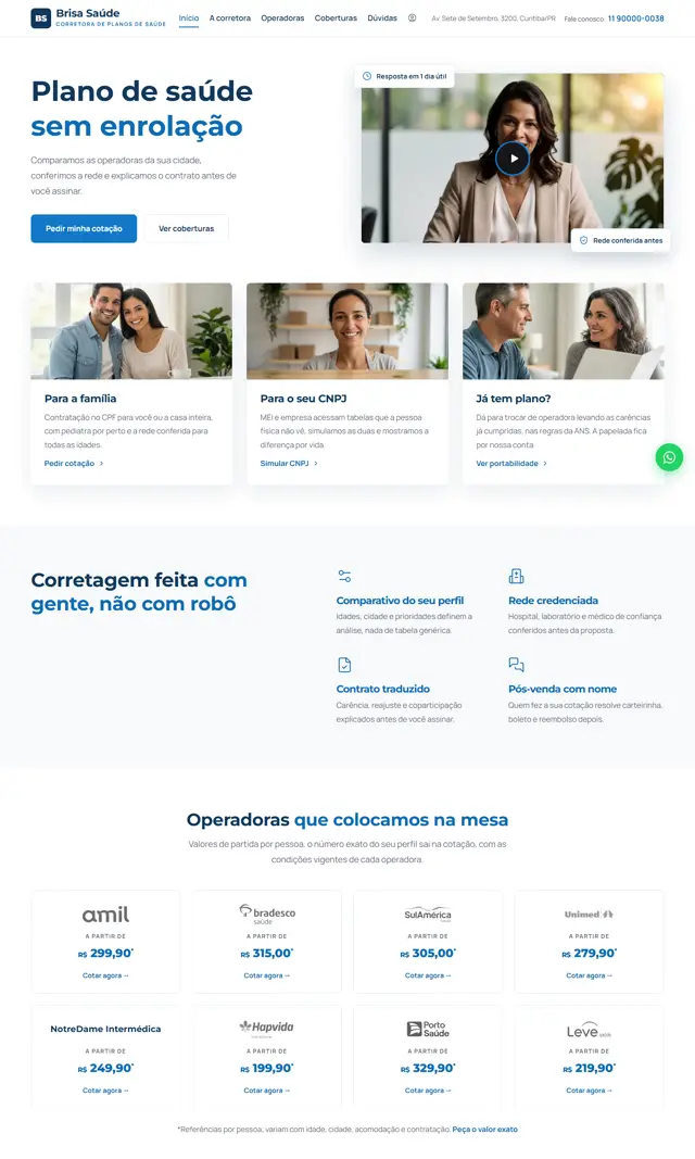 Prévia do modelo Brisa V para Corretora Saúde