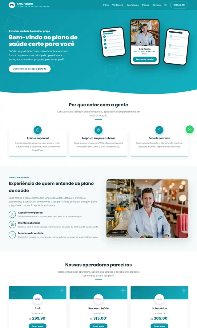 Prévia do modelo Vivane para Corretora Saúde