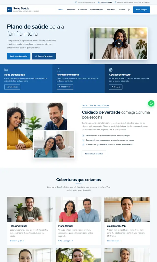 Prévia do modelo Seiva V para Corretora Saúde