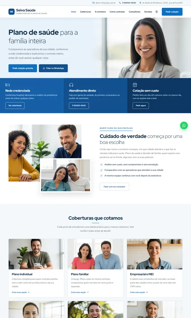 Prévia do modelo Seiva para Corretora Saúde