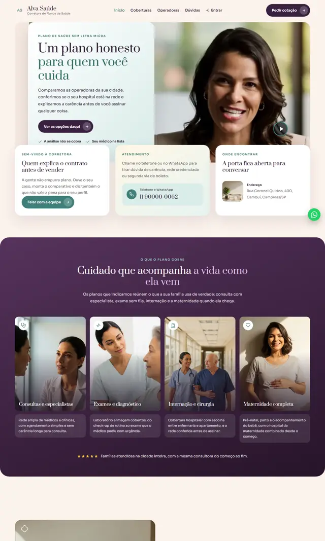 Prévia do modelo Alva V para Corretora Saúde