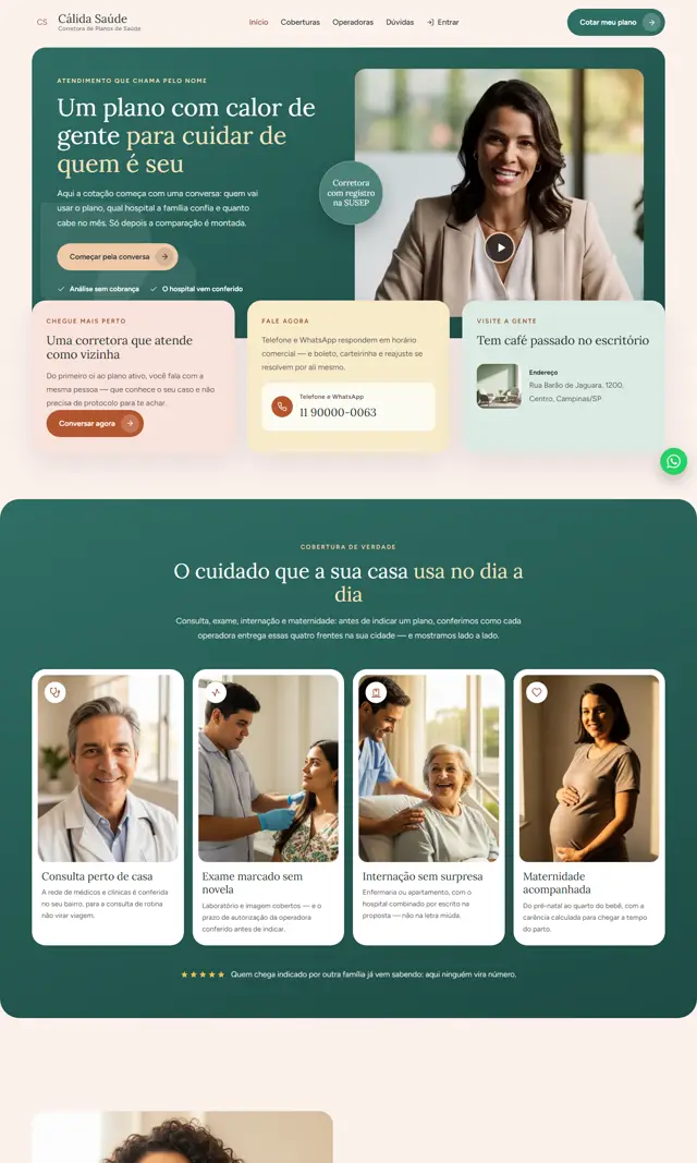 Prévia do modelo Cálida V para Corretora Saúde