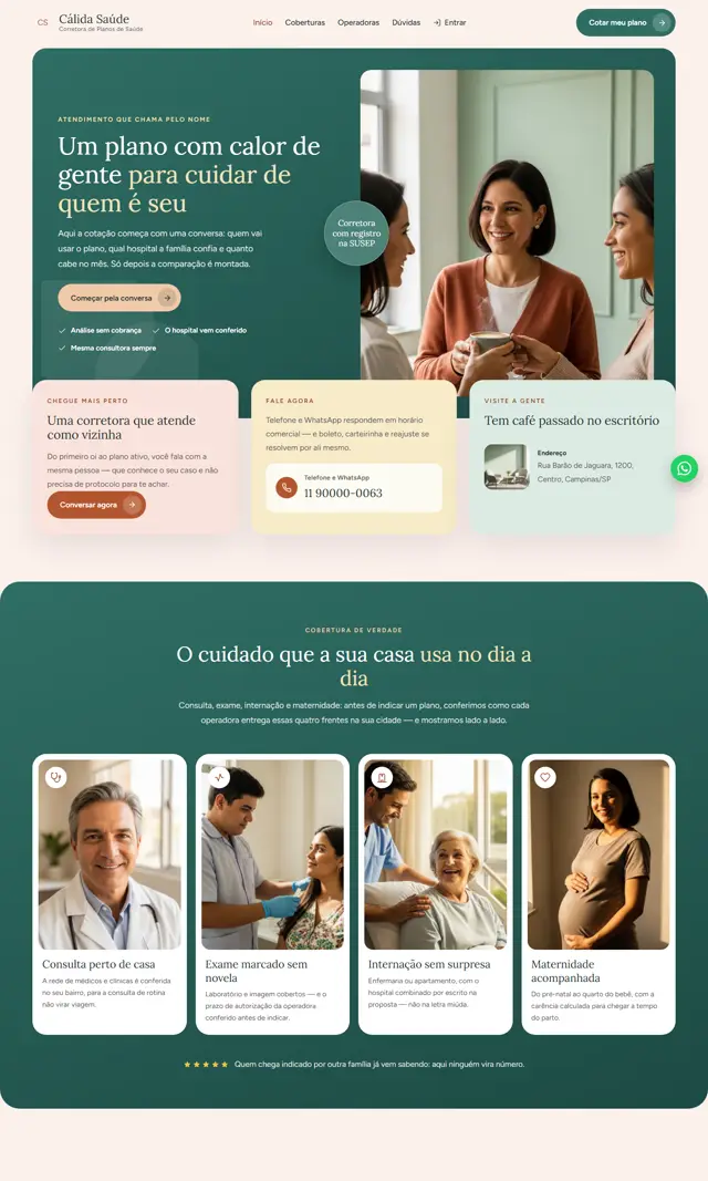 Prévia do modelo Cálida para Corretora Saúde