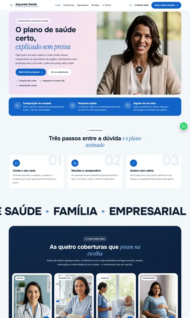Prévia do modelo Aquarela V para Corretora Saúde