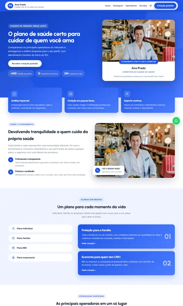Prévia do modelo Sereno para Corretora Saúde