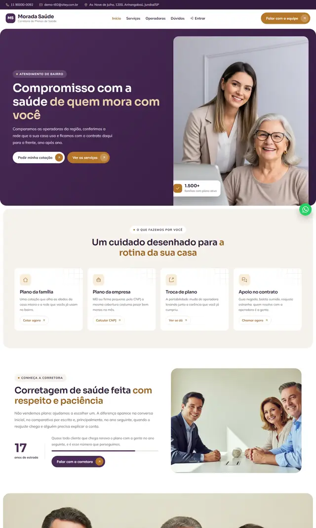 Prévia do modelo Morada para Corretora Saúde