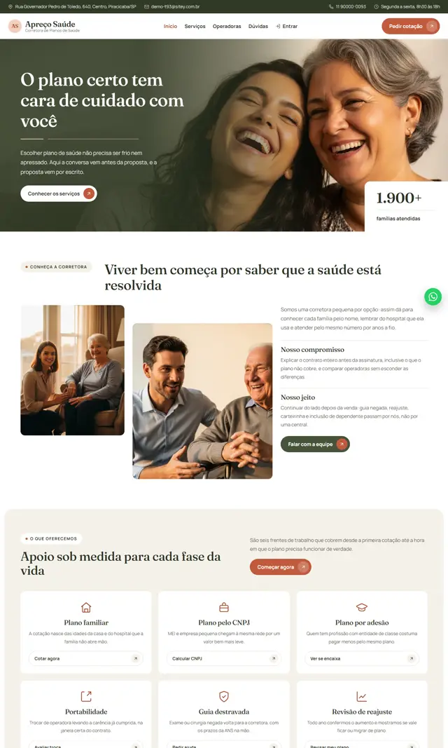 Prévia do modelo Apreço para Corretora Saúde