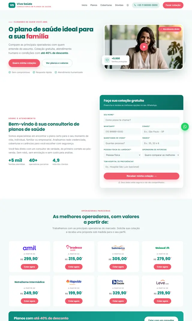 Prévia do modelo Coralis V para Corretora Saúde