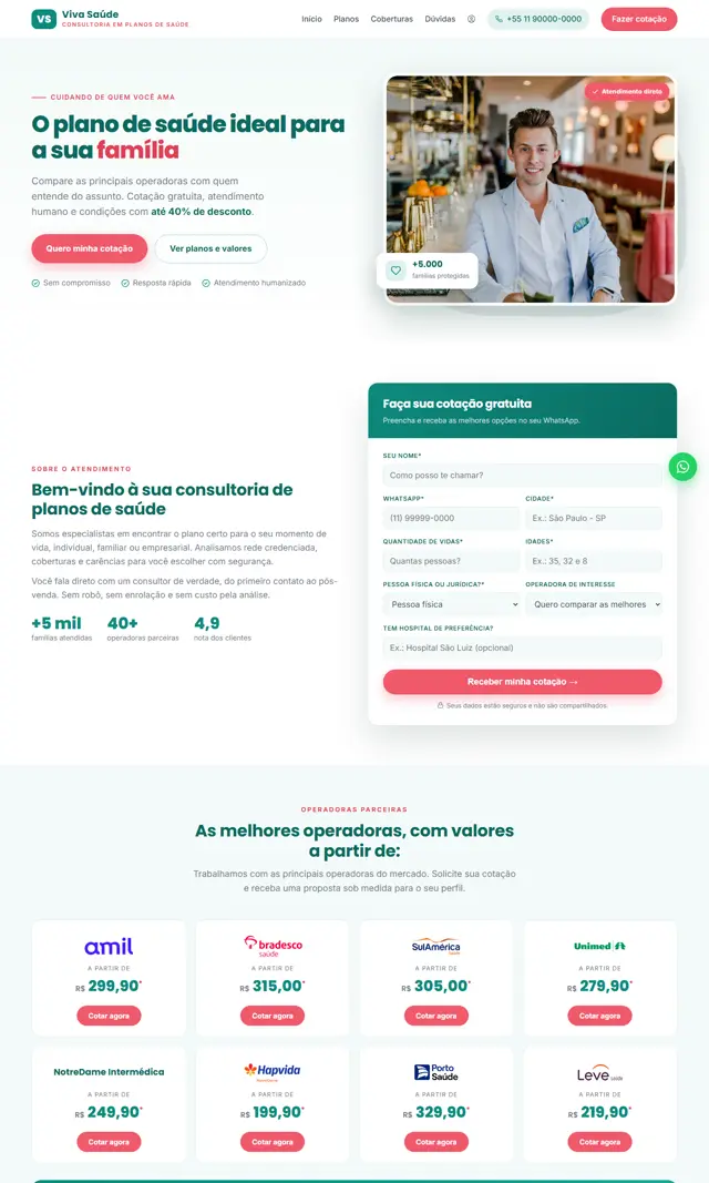 Prévia do modelo Coralis para Corretora Saúde