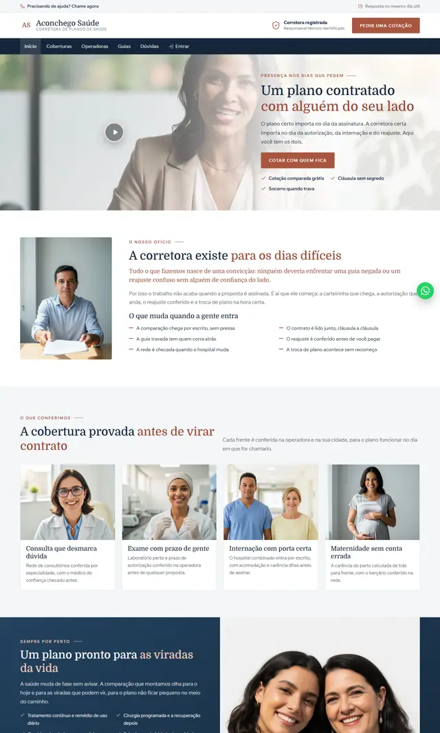 Prévia do modelo Aconchego V para Corretora Saúde