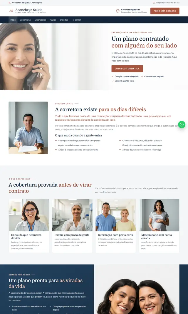 Prévia do modelo Aconchego para Corretora Saúde