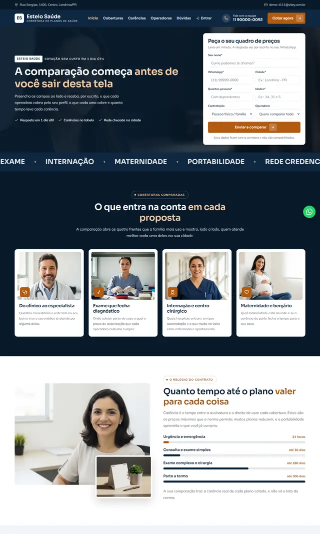 Prévia do modelo Esteio para Corretora Saúde