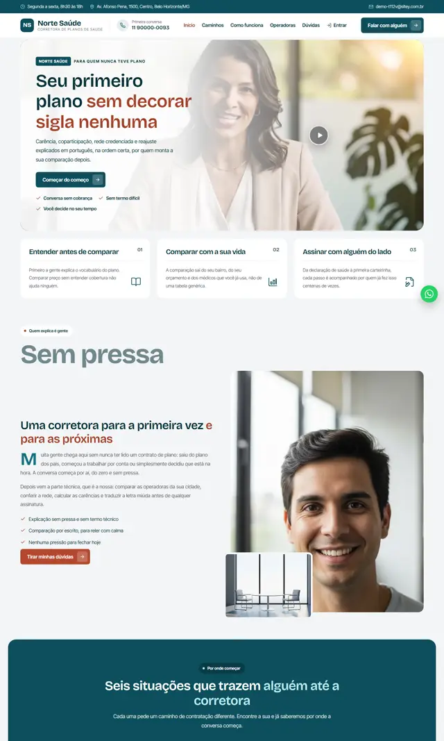 Prévia do modelo Norte V para Corretora Saúde