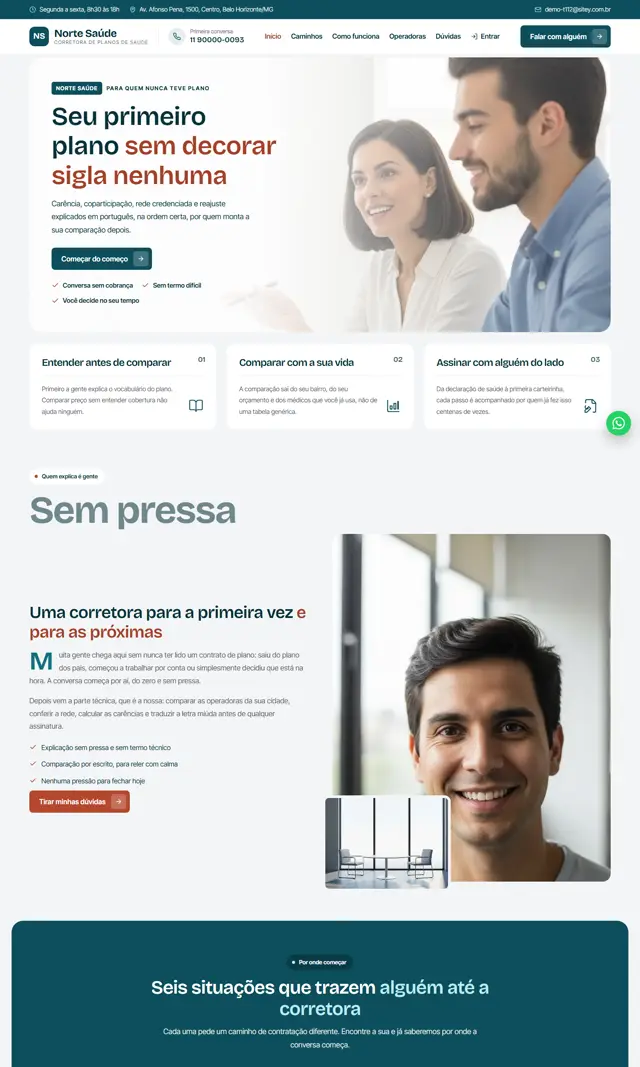 Prévia do modelo Norte para Corretora Saúde