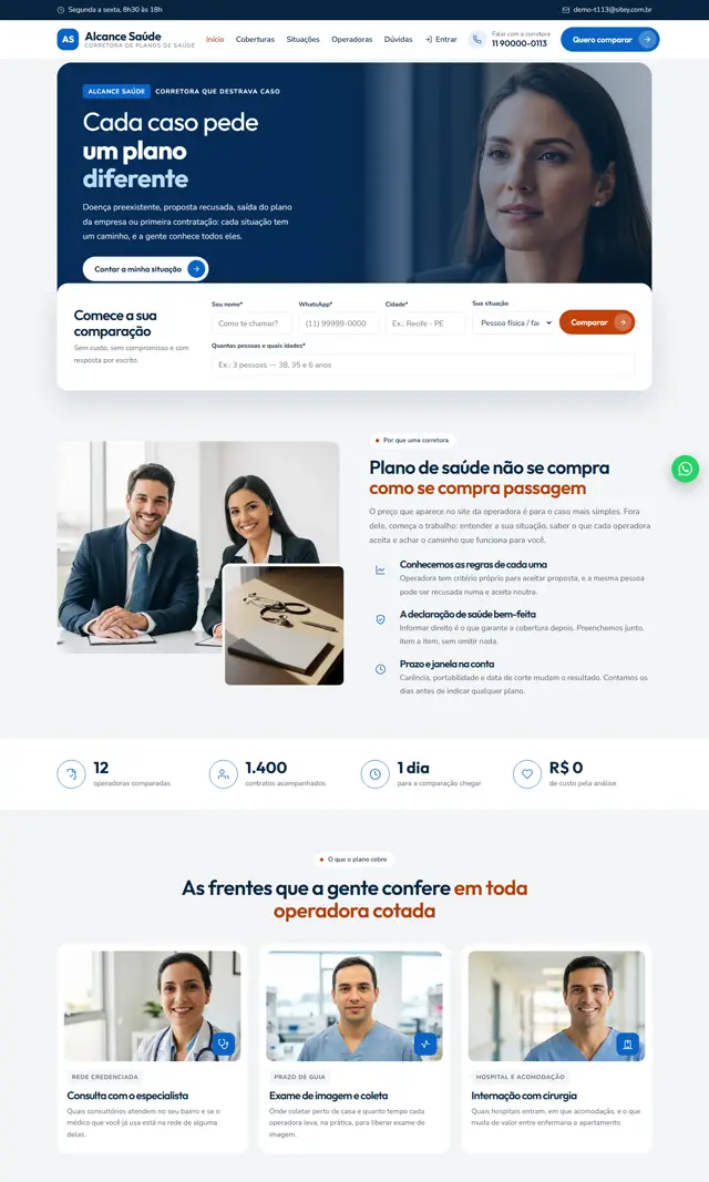 Prévia do modelo Alcance para Corretora Saúde