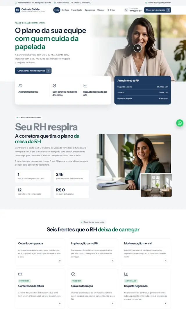 Prévia do modelo Colmeia V para Corretora Saúde