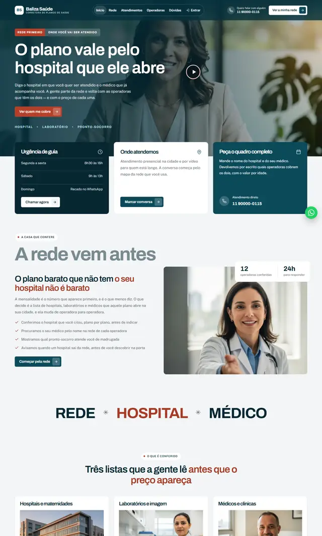 Prévia do modelo Baliza V para Corretora Saúde