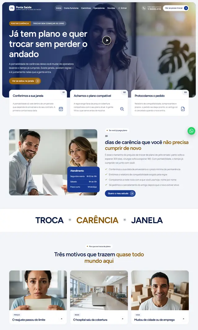 Prévia do modelo Ponte V para Corretora Saúde