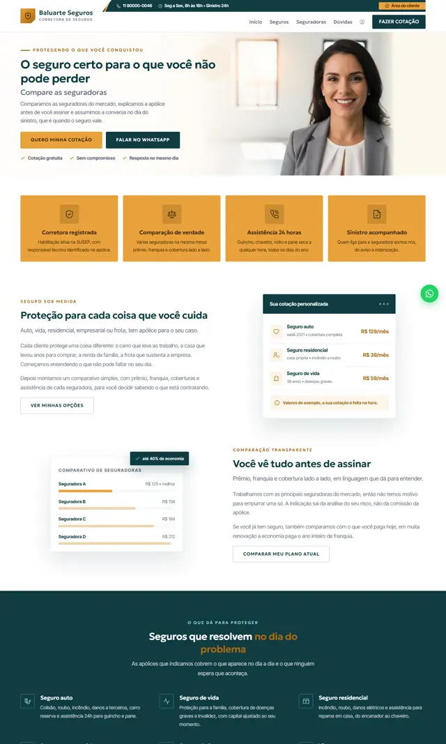 Prévia do modelo Baluarte para Seguros