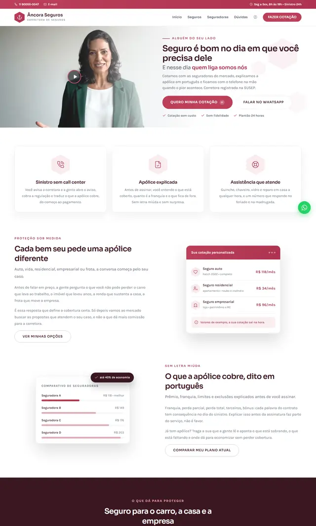 Prévia do modelo Âncora V para Seguros