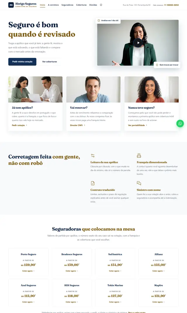 Prévia do modelo Abrigo V para Seguros