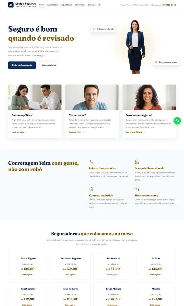 Prévia do modelo Abrigo para Seguros