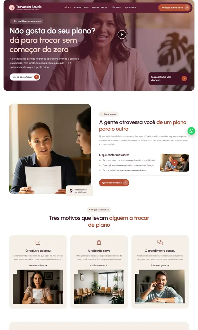 Prévia do modelo Travessia V para Corretora Saúde