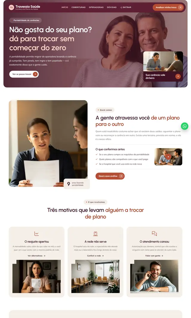 Prévia do modelo Travessia para Corretora Saúde